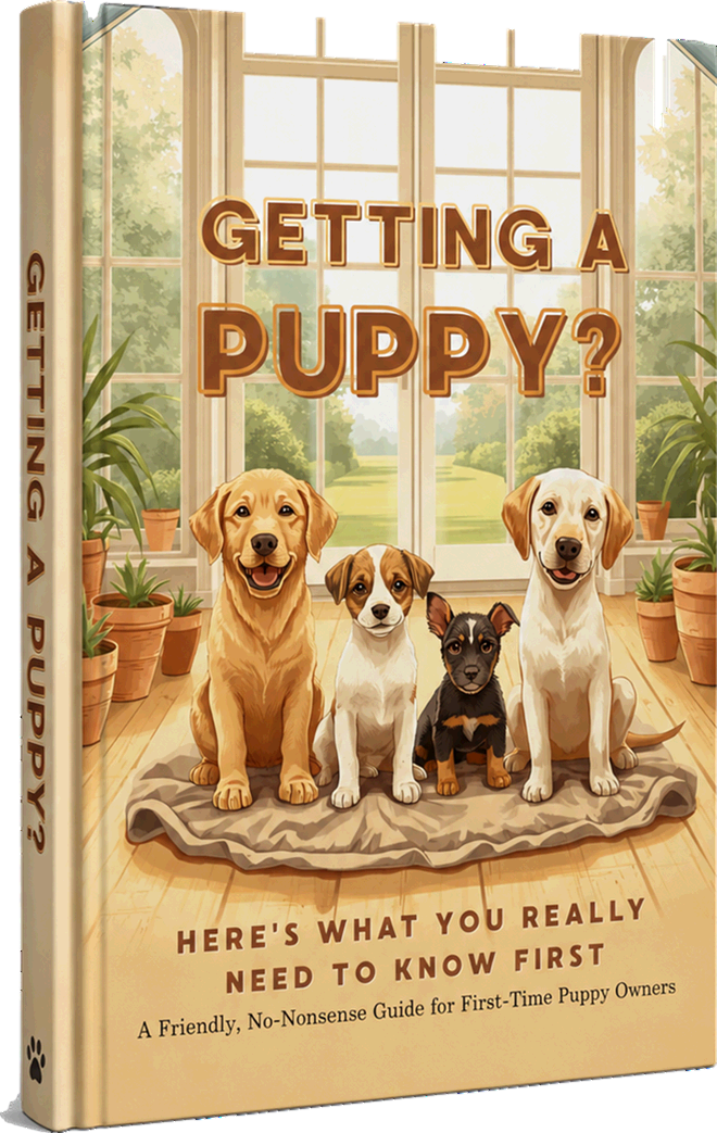 Getting a Puppy? A Friendly, No-Nonsense Guide for First-Time Puppy Owners - 3D book cover