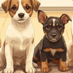 Two young puppies - the puppy blues are common in the first weeks